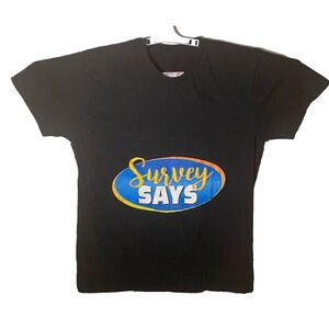 Survey Says‎ T-Shirt Men Large Black 100% Cotton Short Sleeves Crew Neck Outdoor